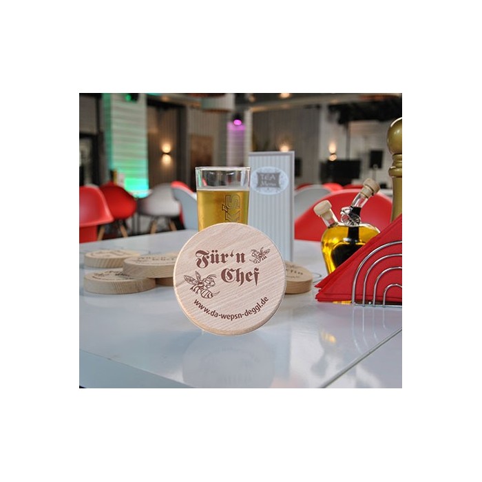 Da Wepsn-Deggl bedruckt mit „Für’n Chef“