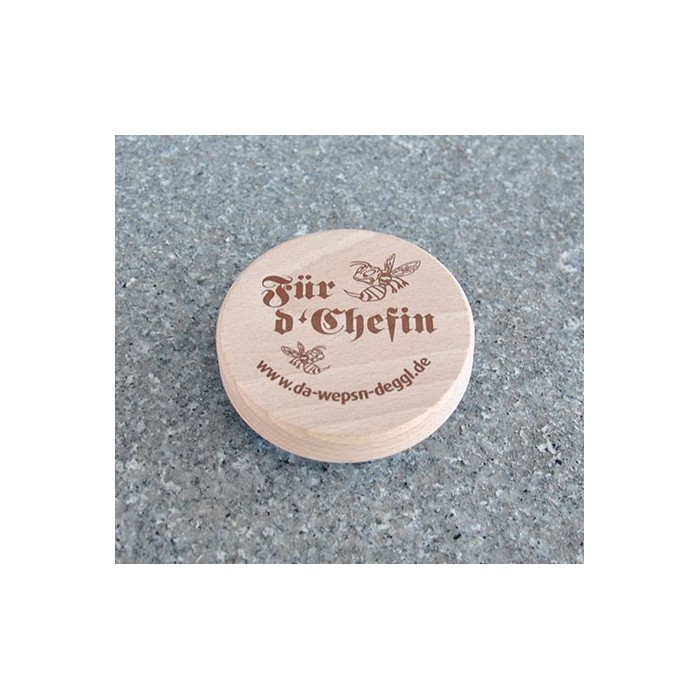 Da Wepsn-Deggl bedruckt mit „Für d’Chefin“