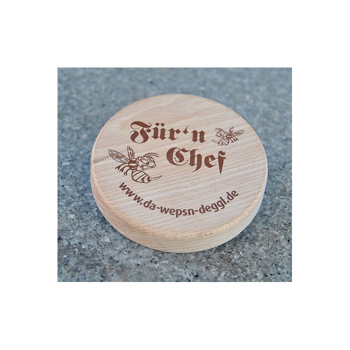 Da Wepsn-Deggl bedruckt mit „Für’n Chef“